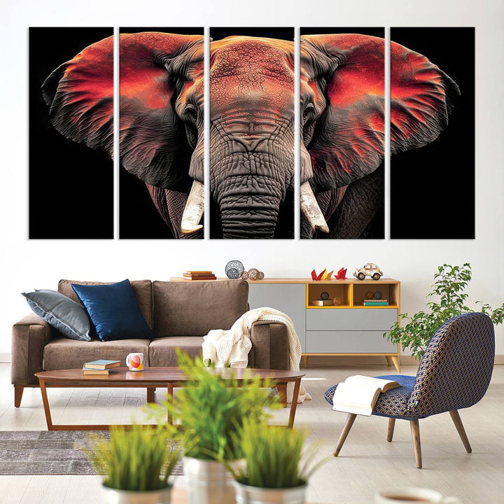 Elephant Wall Art Canvas Print, perfect for animal lovers.