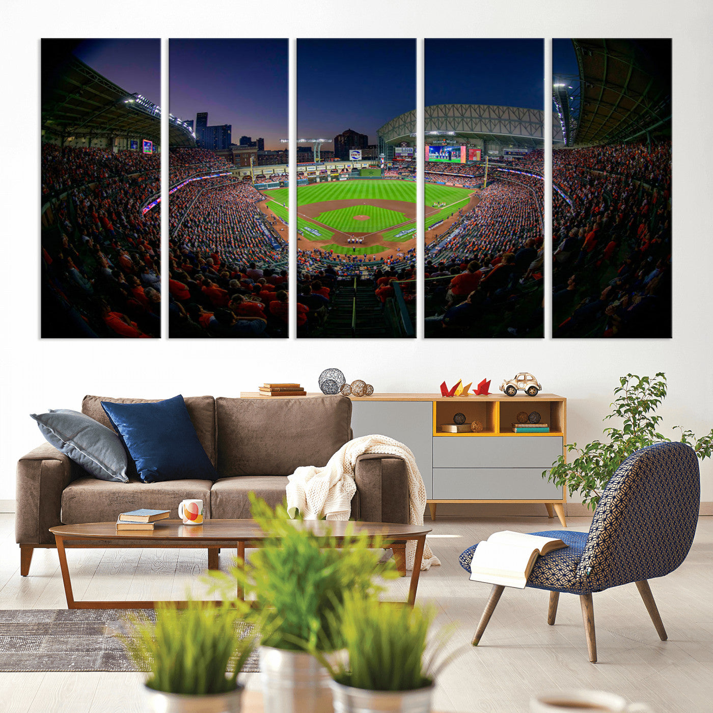 MGV-CV-60X31-5P - Houston Astros Baseball Team Print - Houston Minute Maid Park Stadium Wall Art Canvas Print