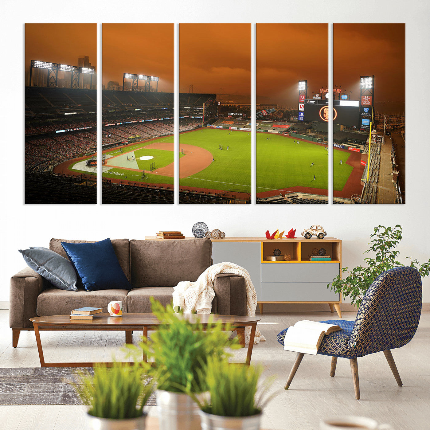 MGV-CV-60X31-5P - San Francisco Giants Baseball Team Print - Oracle Park Stadium Wall Art Canvas Print