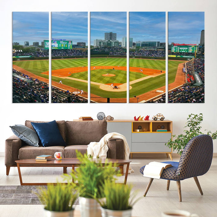 Wrigley Field Cubs canvas wall art.