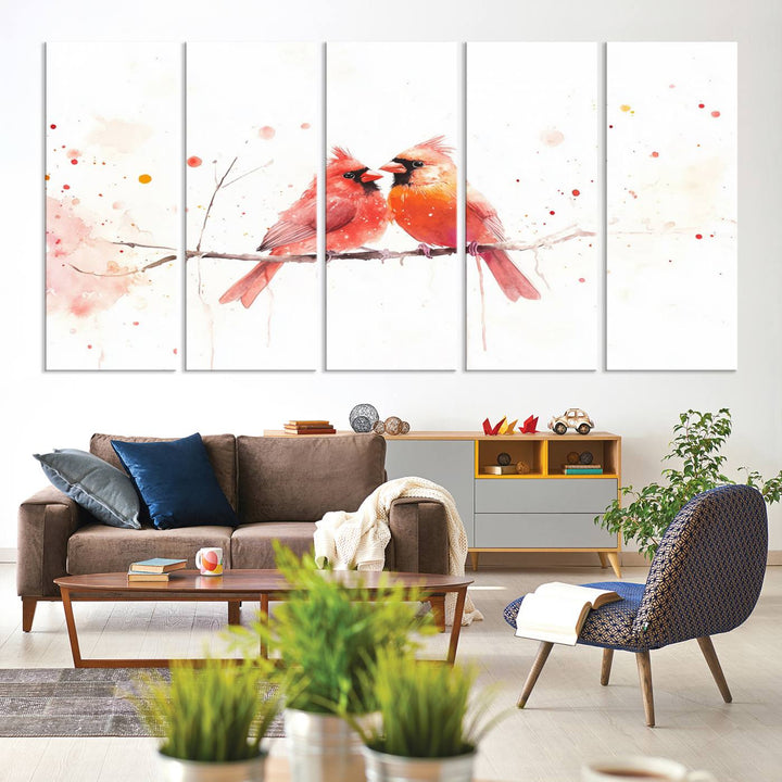 The Cardinal Bird Canvas Wall Art adds vibrant wildlife art to the wall.