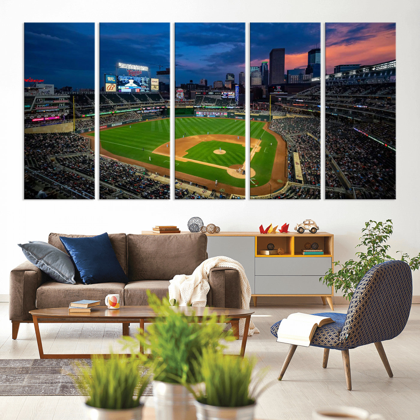 Target Field Wall Art Canvas Print, Baseball Stadium Print, Minneapolis Major League Baseball's Minnesota Twins