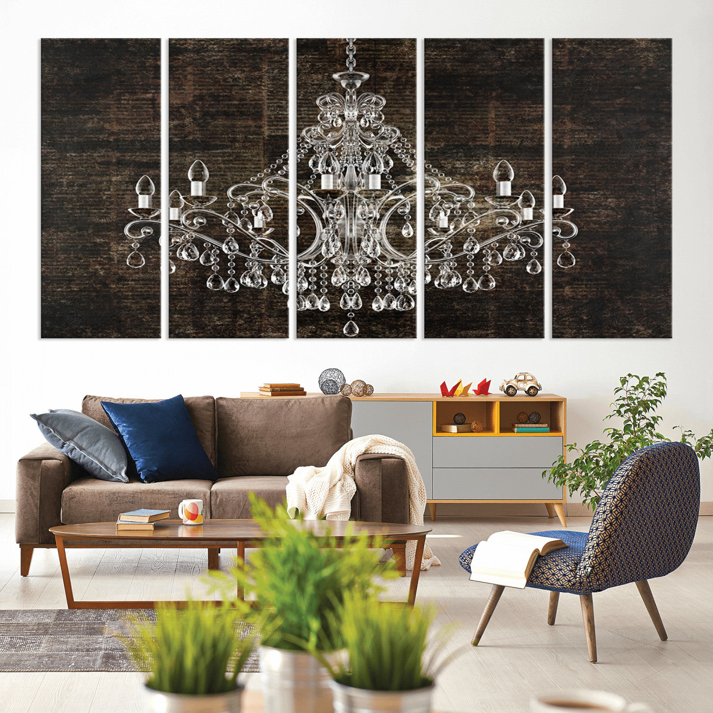 69434-MGV-CV-80X40-5P-Rustic Chandelier Canvas Print