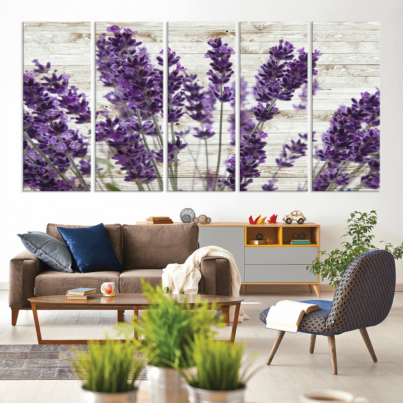 21208-MGV-CV-80X40-5P-Lavender Herb Wall Art Canvas Print