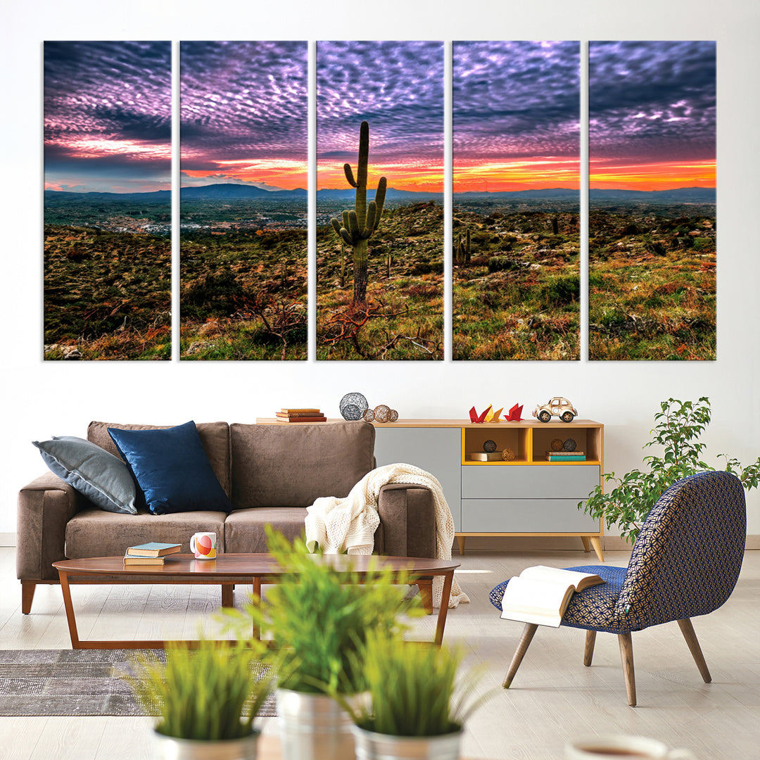 Arizona Desert Sunset Wall Art Canvas Print, Phoenix Wall Art Print