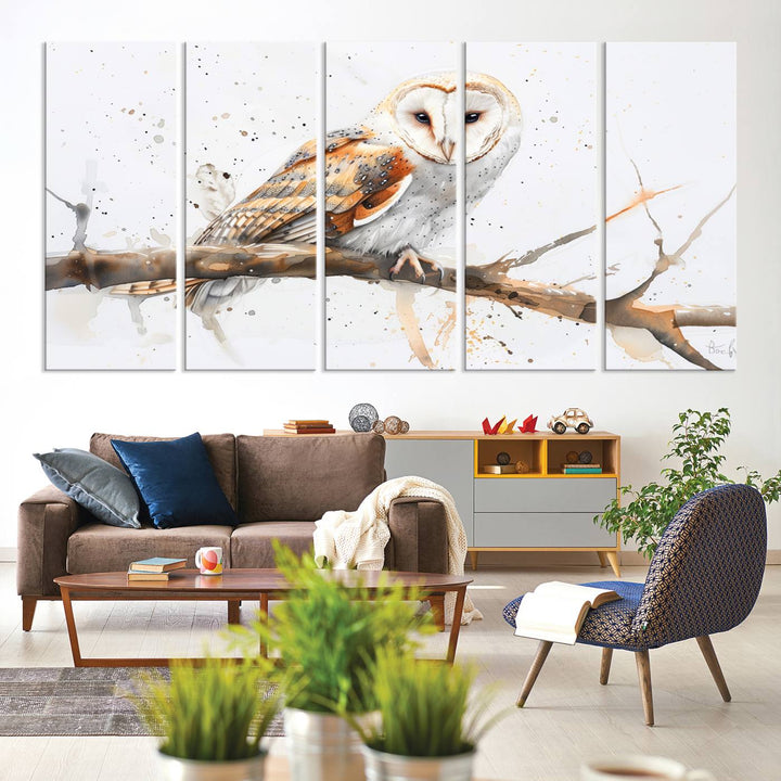 Nature enthusiasts will love the Barn Owl Wall Art on Branch, a stunning canvas print that is ready to hang and beautifully framed.