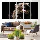 17625-MGV-CV-80X40-5P-Grizzly Bear Canvas Print | Wildlife Wall Art for Cabin Decor | Ready to Hang Framed