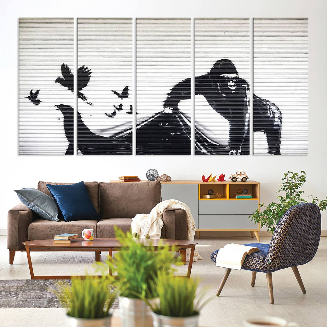 Banksy London Zoo Graffiti Wall Art Canvas Print