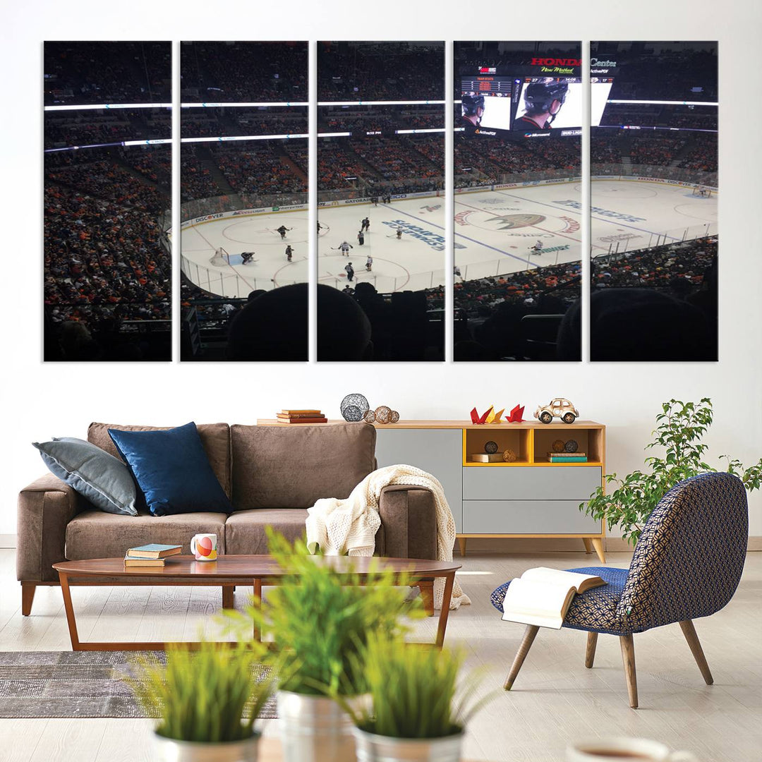 Honda Center California Anaheim Ducks Hockey Stadium Wall Art Canvas Print