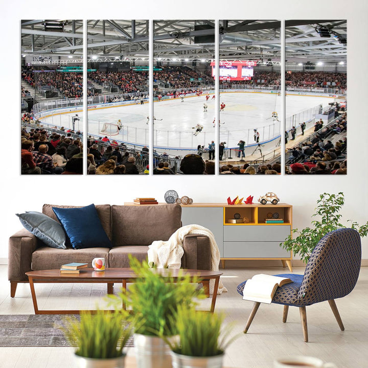 Lausanne Arena Ice Hockey Stadium Wall Art Canvas Print