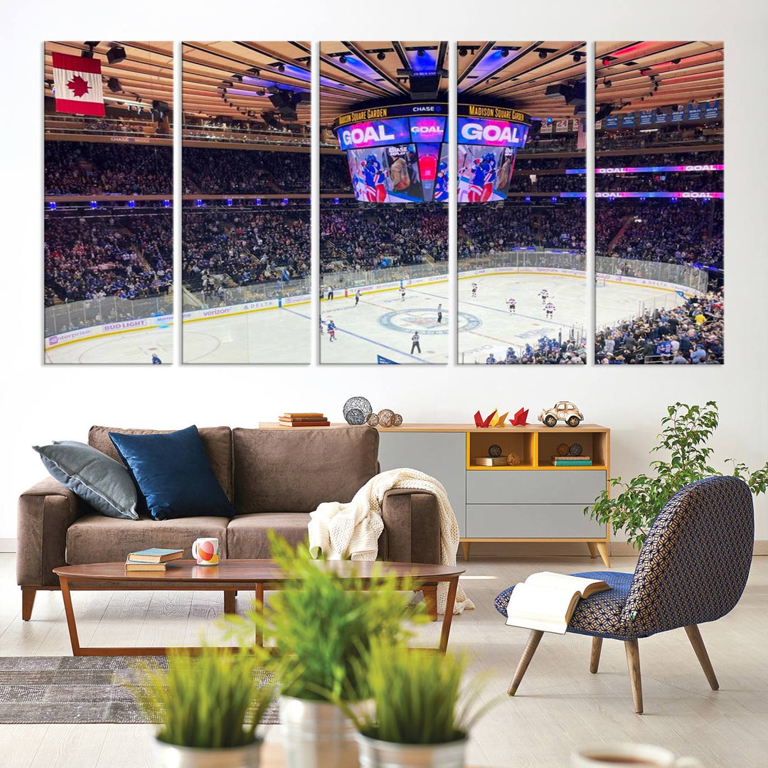 Madison New York Rangers Hockey Stadium Wall Art Canvas Print