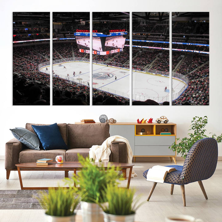 Rogers Place Edmonton Oilers Ice Hockey Stadium Wall Art Canvas Print