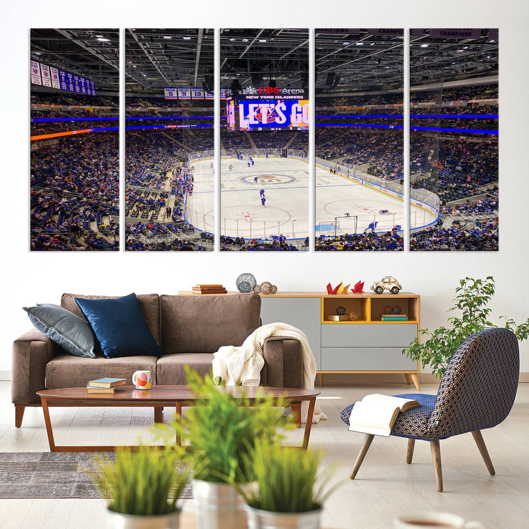 UBS Arena Elmont New York Islanders Ice Hockey Wall Art Canvas Print