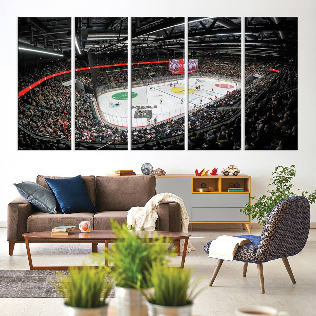 Vaudoise Lausanne Ice Hockey Arena Stadium Wall Art Canvas Print