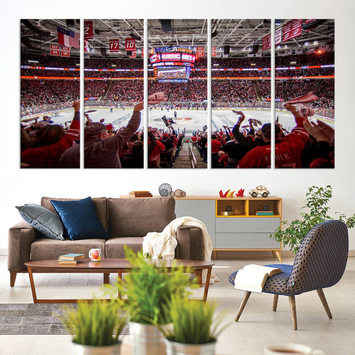 Carolina Hurricanes Ice Hockey Stadium Wall Art Canvas Print