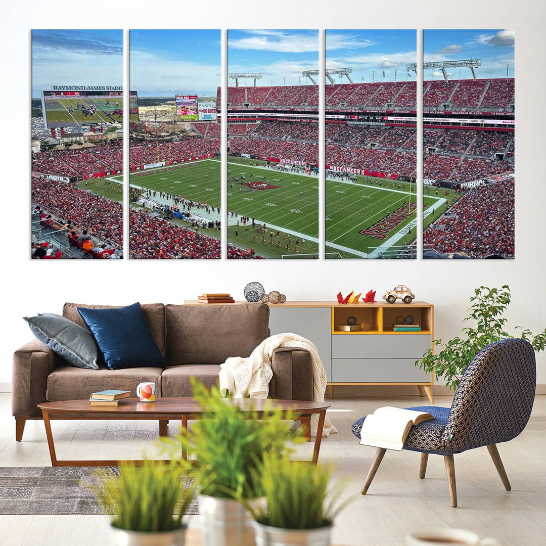 Florida Tampa Raymond James Stadium Wall Art Canvas Print - NFL Football Stadium Print