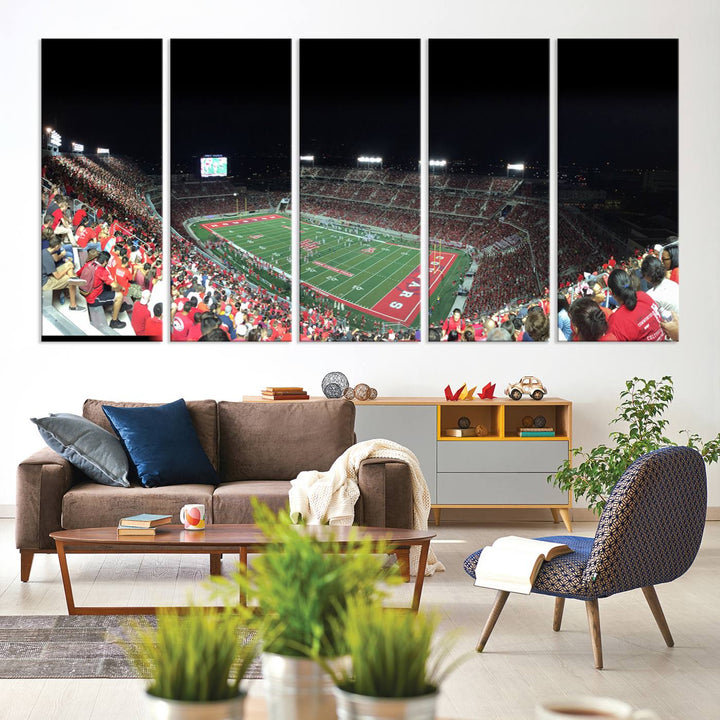 Houston Cougars Football Team Print - Houston TDECU Stadium Wall Art Canvas Print