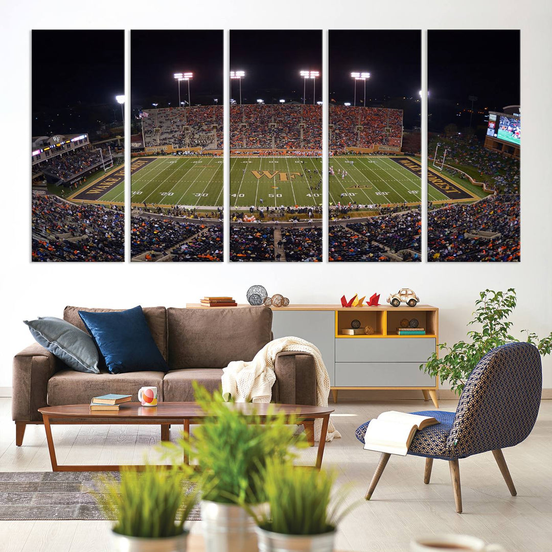 Demon Deacons Football Team Print - Winston-Salem Allegacy Federal Credit Union Stadium Wall Art Canvas Print