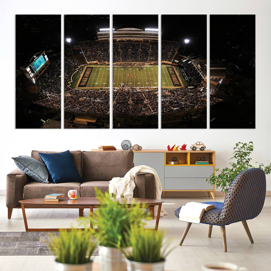 Wake Forest University Demon Deacons Football Team Print - Winston-Salem Allegacy Federal Credit Union Stadium Wall Art Canvas Print