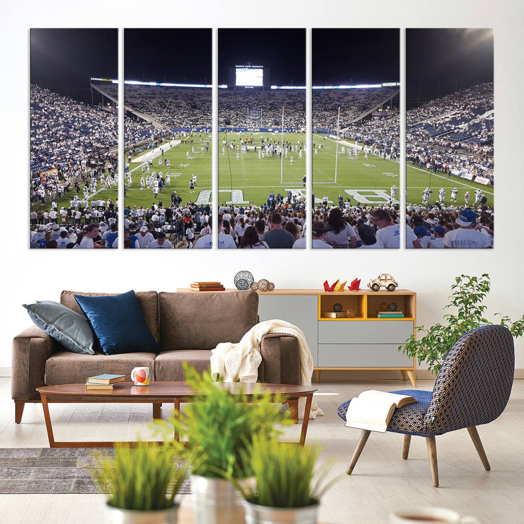 Brigham Young University Cougars Football Team Print - Provo LaVell Edwards Stadium Wall Art Canvas Print.