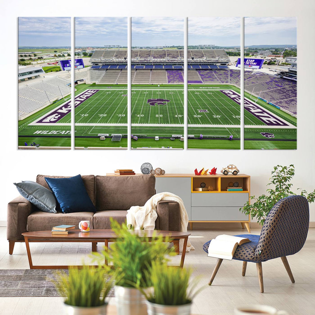 KState Wildcats Football Team Print - Manhattan Bill Snyder Family Football Stadium Wall Art Canvas Print