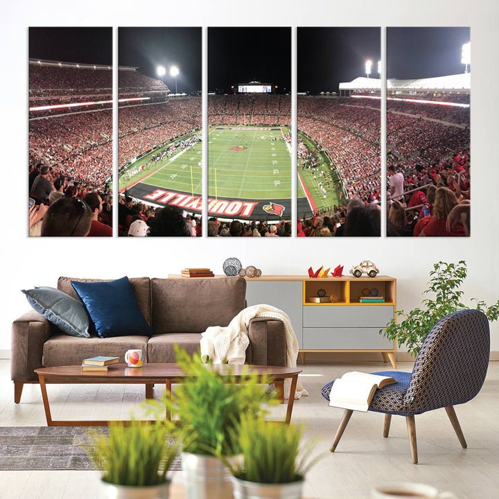 University of Louisville Cardinals Football Team Print - Louisville Cardinal Stadium Wall Art Canvas Print