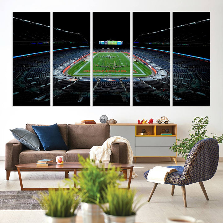 Denver Broncos Football Team Print - Denver Empower Field at Mile High Stadium Wall Art Canvas Print