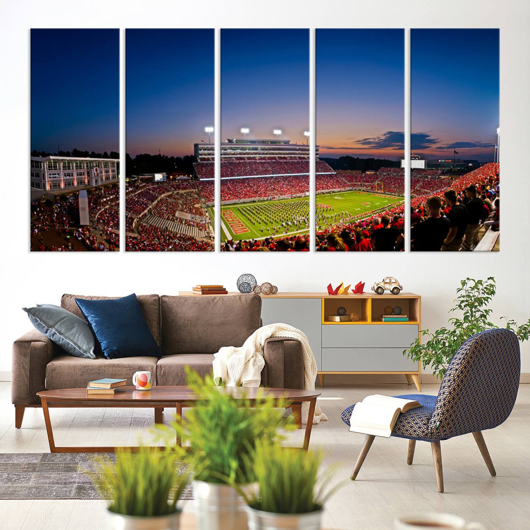 Wolfpack Football Team Print - Raleigh Carter-Finley Stadium Wall Art Canvas Print