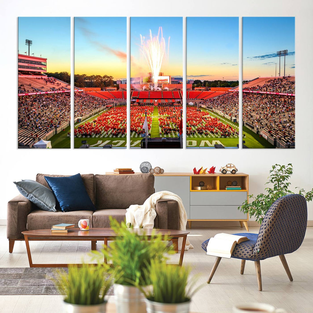 North Carolina State University Wolfpack Football Team Print - Raleigh Carter-Finley Stadium Wall Art Canvas Print