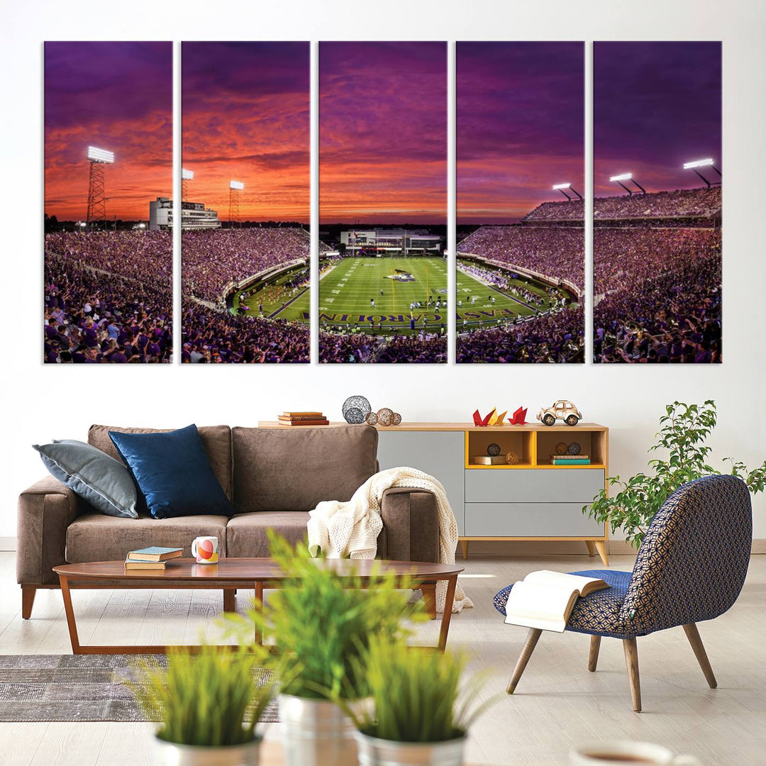 East Carolina University Pirates Football Team Print - Greenville Dowdy-Ficklen Stadium Wall Art Canvas Print