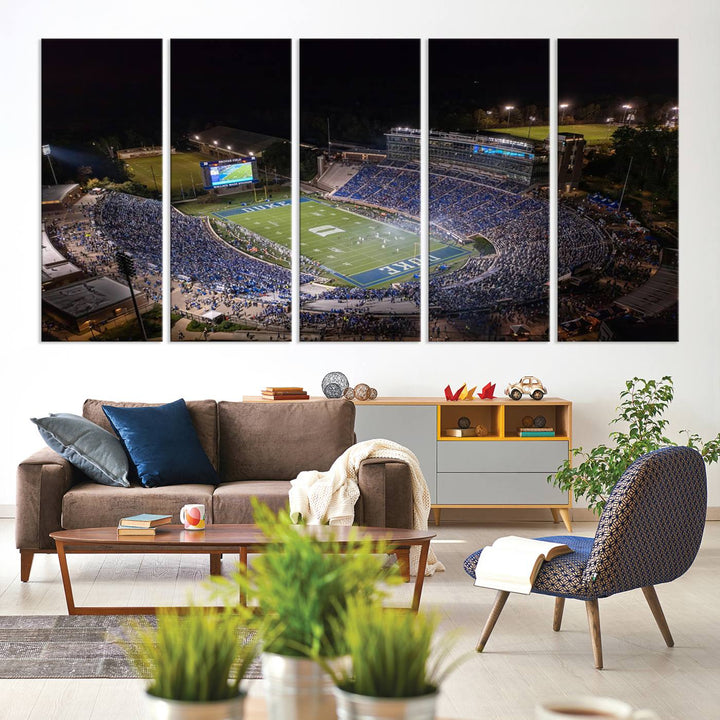 Duke University Blue Devils Football Team Print - Durham Wallace Wade Stadium Wall Art Canvas Print