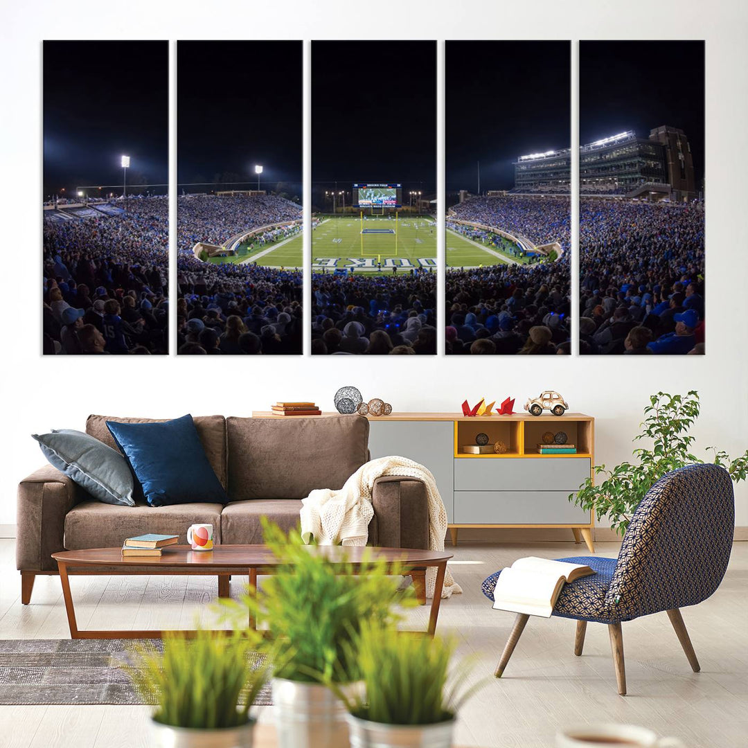 Duke University Blue Devils Football Team Print - Durham Wallace Wade Stadium Wall Art Canvas Print