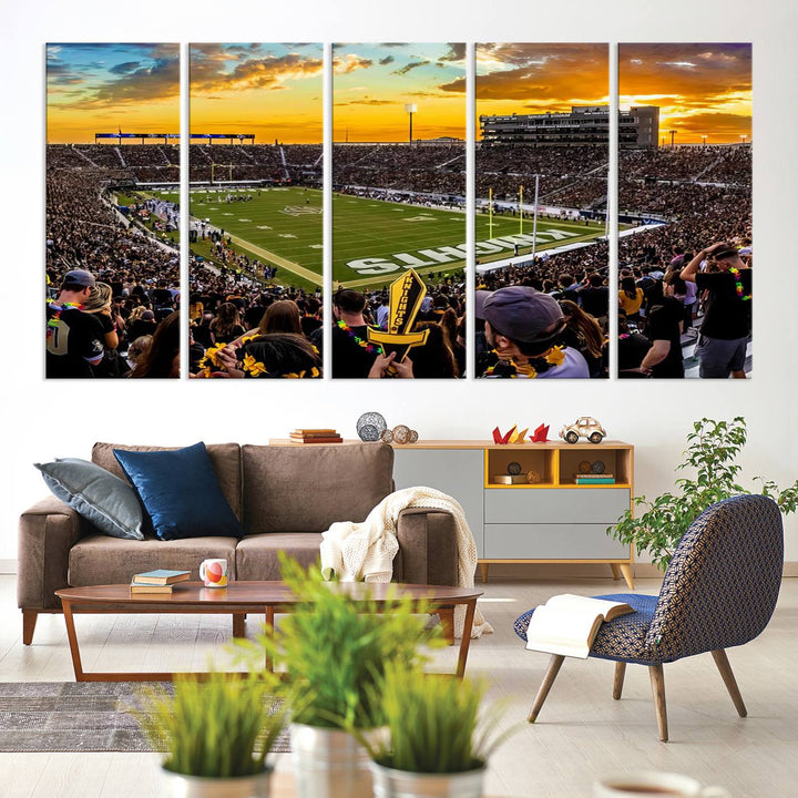 UCF Knights Football Team Print - Orlando FBC Mortgage Stadium Wall Art Canvas Print