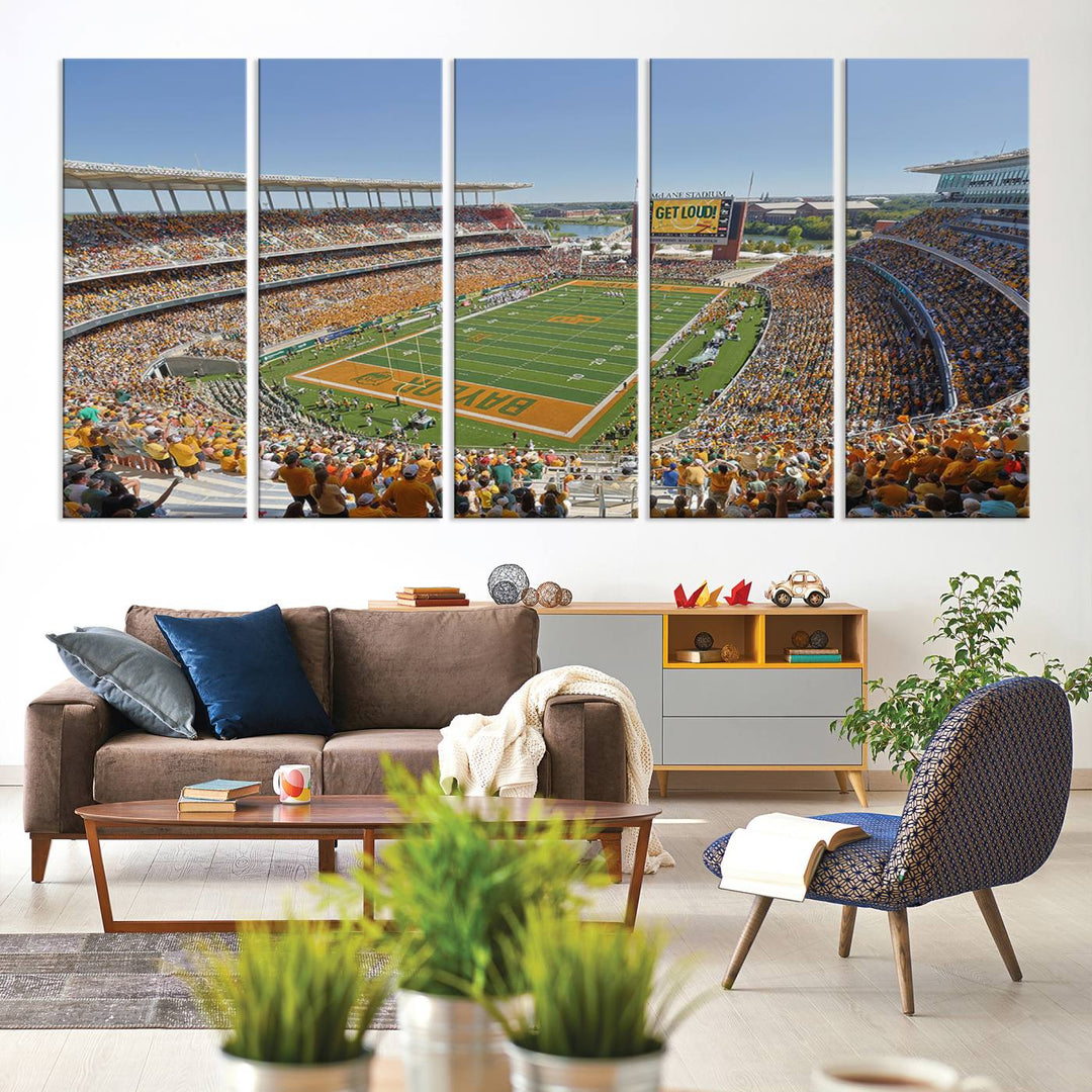 Baylor University Bears Football Team Print - Waco McLane Stadium Wall Art Canvas Print