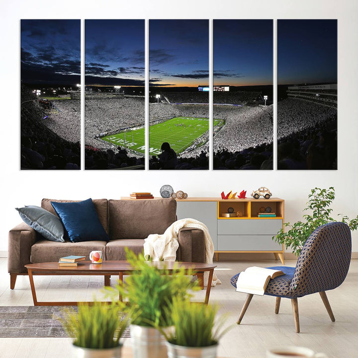 Penn State Nittany Lions Football Team Print - University Park Beaver Stadium Wall Art Canvas Print