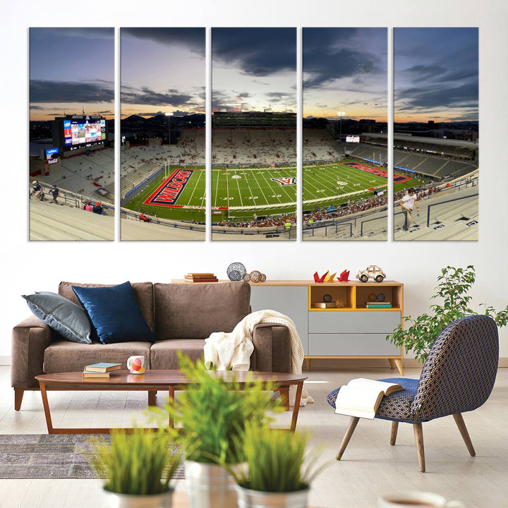 Arizona Wildcats Football Team Print - Tucson Arizona Stadium Wall Art Canvas Print