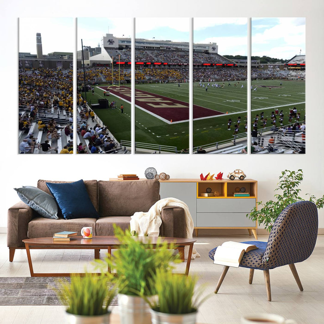 Boston College Eagles Football Team Print - Boston Alumni Stadium Wall Art Canvas Print