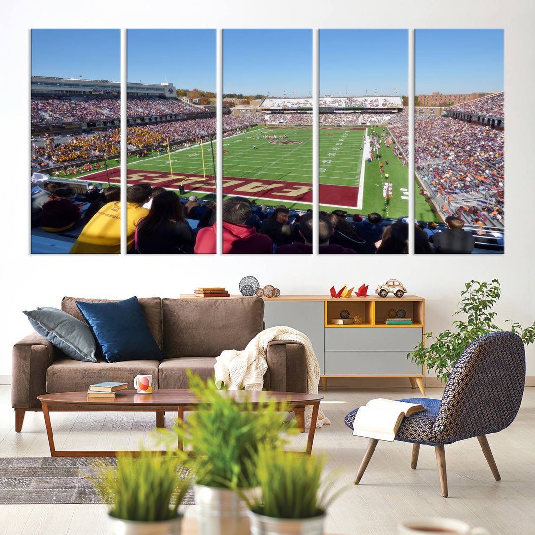 Boston College Eagles Football Team Print - Boston Alumni Stadium Wall Art Canvas Print