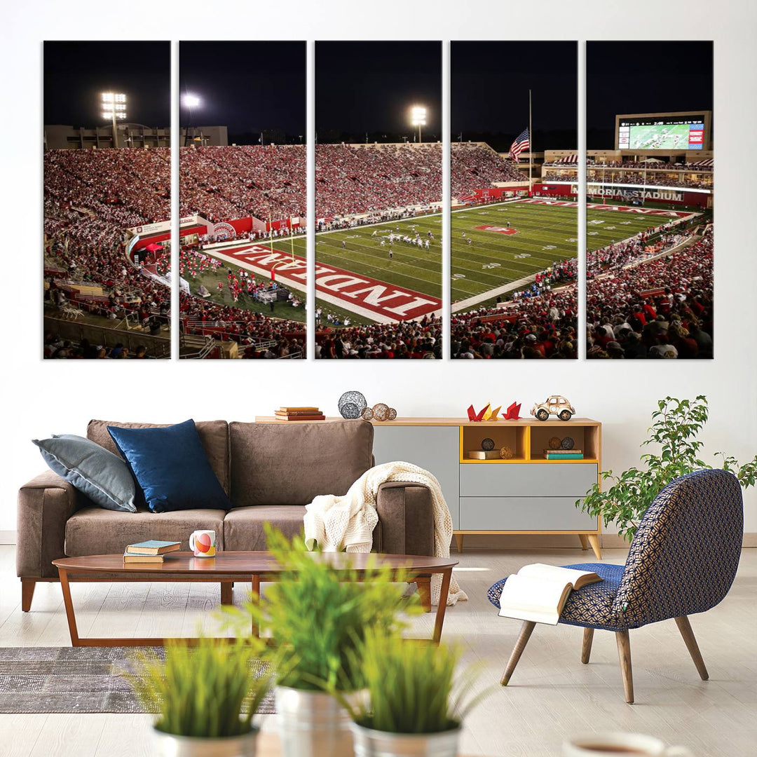 Indiana University Hoosiers Football Team Print - Bloomington Memorial Stadium Wall Art Canvas Print