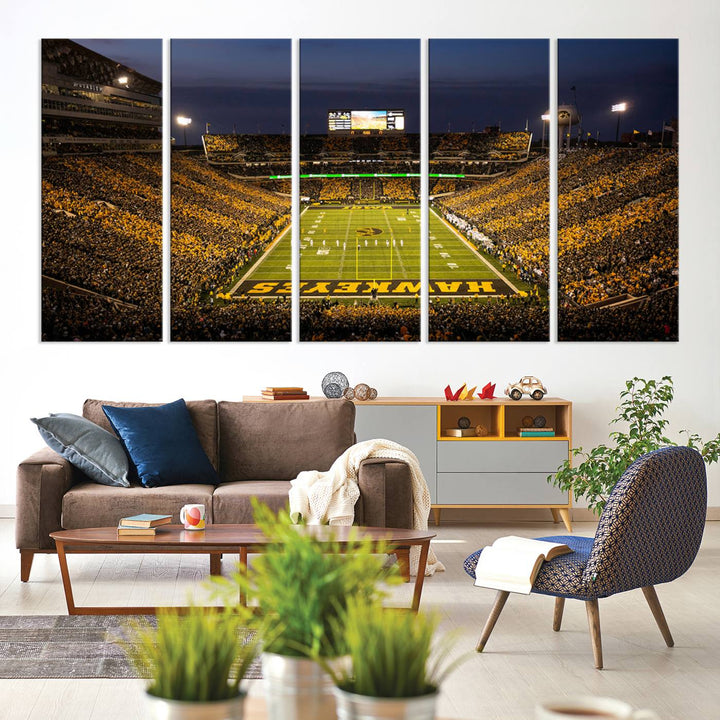 Iowa University Hawkeyes Football Team Print - Iowa City Kinnick Stadium Wall Art Canvas Print