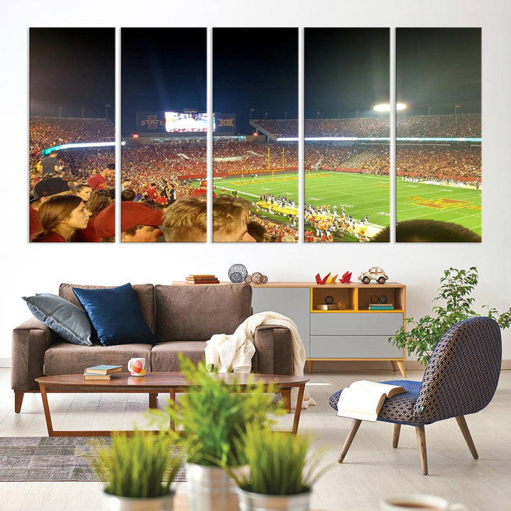 Iowa State University Cyclones Football Team Print - Jack Trice Stadium Ames Wall Art Canvas Print