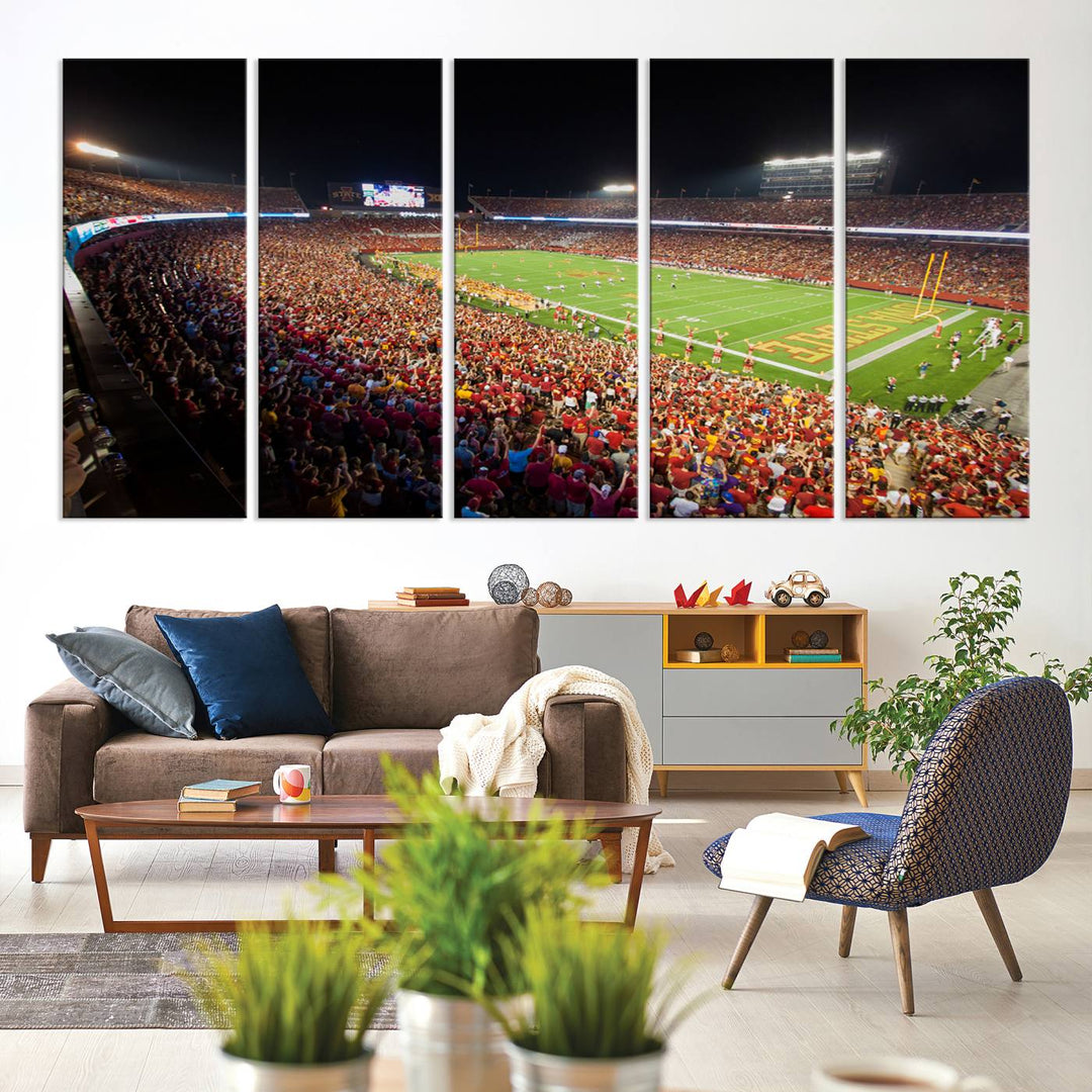 Iowa State University Cyclones Football Team Print - Ames Jack Trice Stadium Wall Art Canvas Print