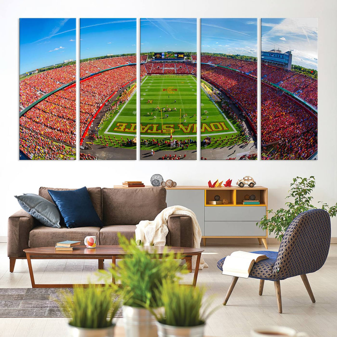 Iowa State University Cyclones Football Team Print - Ames Jack Trice Stadium Wall Art Canvas Print