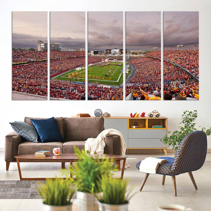 Iowa State University Cyclones Football Team Print - Ames Jack Trice Stadium Wall Art Canvas Print