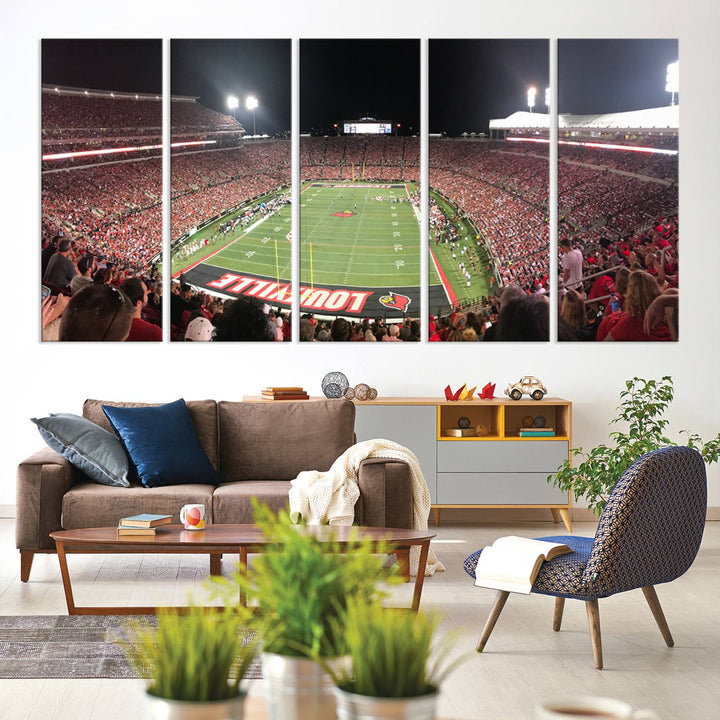 University of Louisville Cardinals Football Team Print - Louisville Cardinal Stadium Wall Art Canvas Print