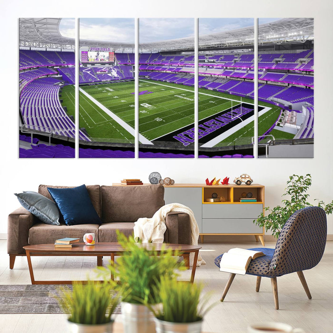 Northwestern University Wildcats Football Team Print - Evanston Ryan Field Wall Art Canvas Print