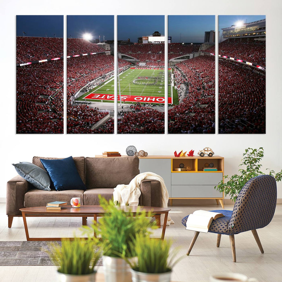 Ohio State University Buckeyes Football Team Print - Columbus Ohio Stadium Wall Art Canvas Print