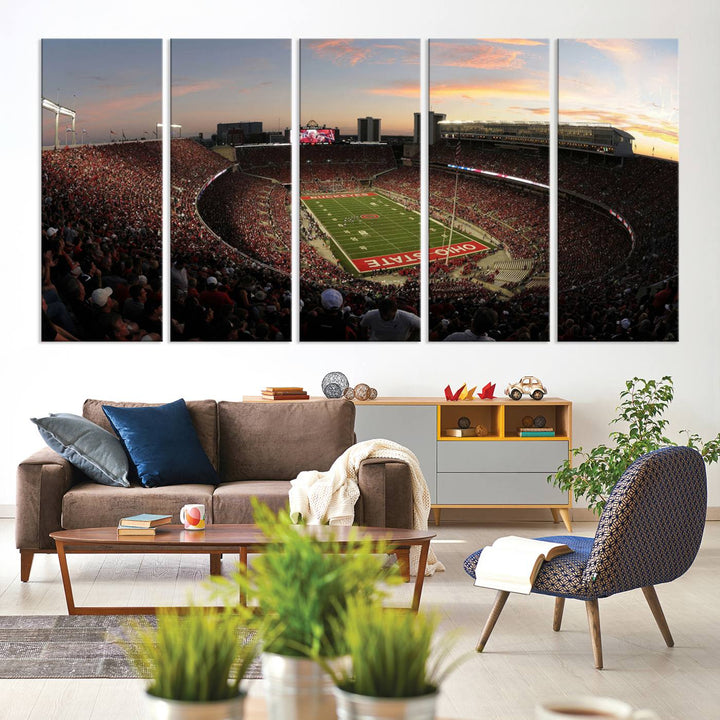 Ohio State University Buckeyes Football Team Print - Columbus Ohio Stadium Wall Art Canvas Print