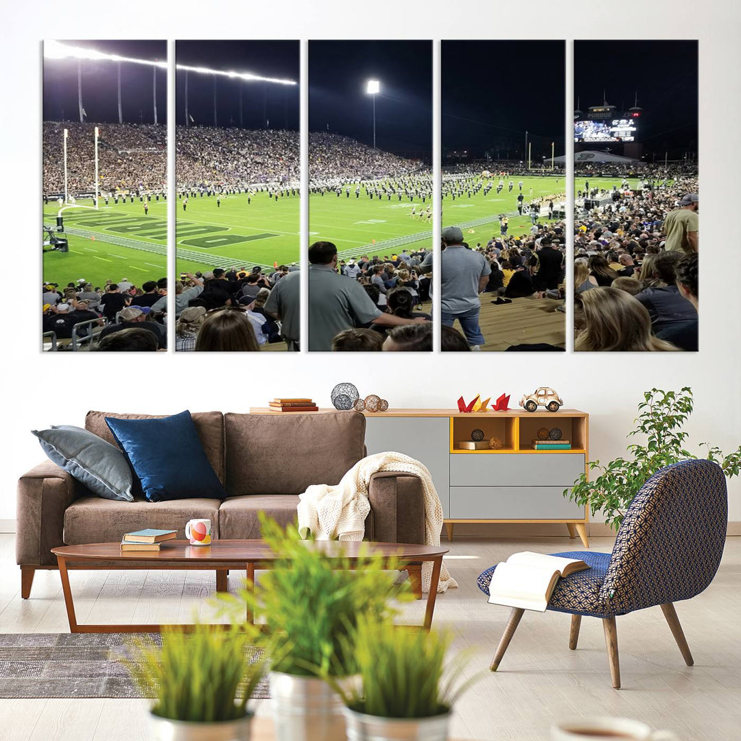 Purdue University Boilermakers Football Team Print - West Lafayette Ross-Ade Stadium Wall Art Canvas Print