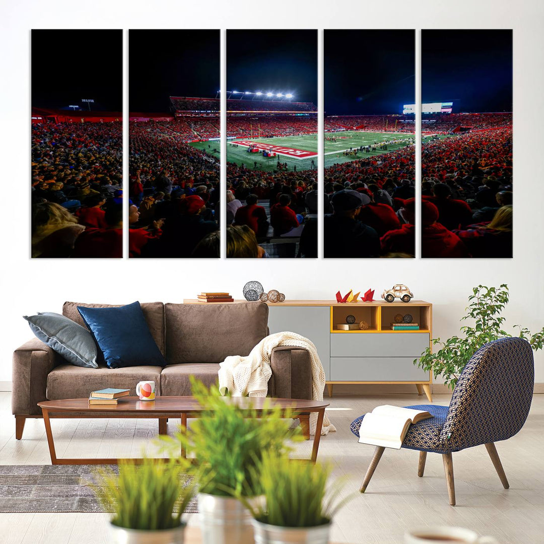 Rutgers Scarlet Knights Football Team Print - SHI Stadium, Piscataway Wall Art Canvas Print